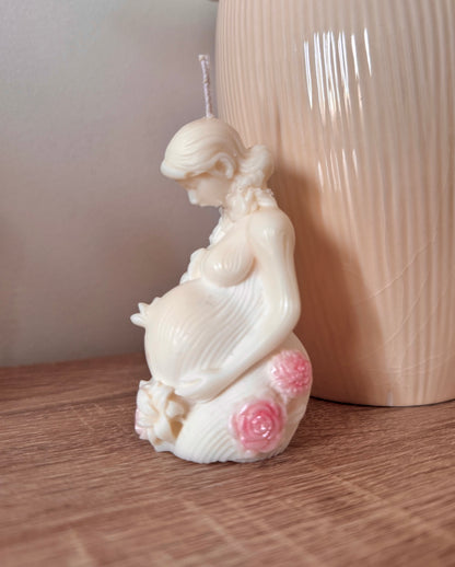 Bougie moulée « Maman et son bébé » 🩷
